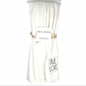 Rae Dunn True Love Throw Blanket, White, 50 x 60